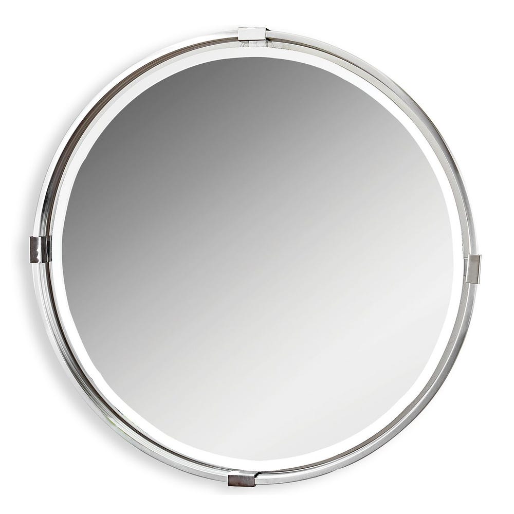 Uttermost Tazlina Brushed Nickel Round Mirror