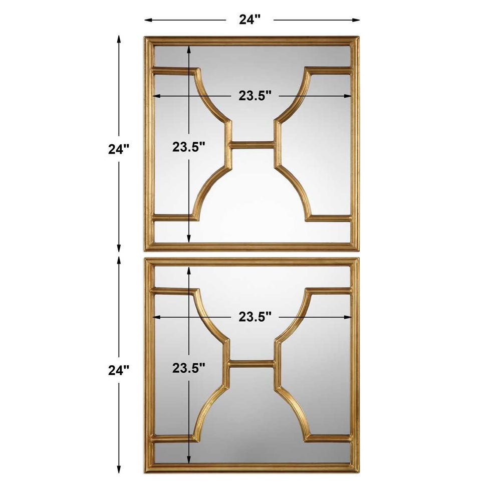 Uttermost Misa Gold Square Mirrors - Set of 2