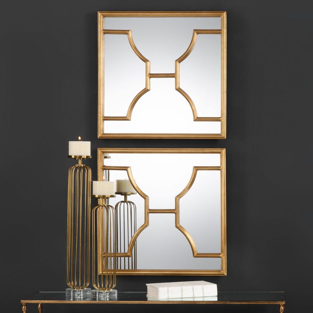 Uttermost Misa Gold Square Mirrors - Set of 2