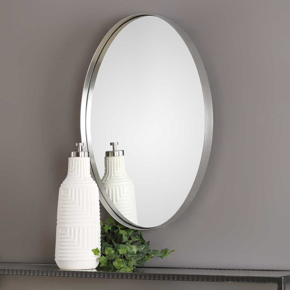 Uttermost Pursley Brushed Nickel Oval Mirror