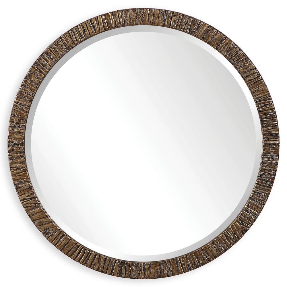 Uttermost Wayde Gold Bark Round Mirror