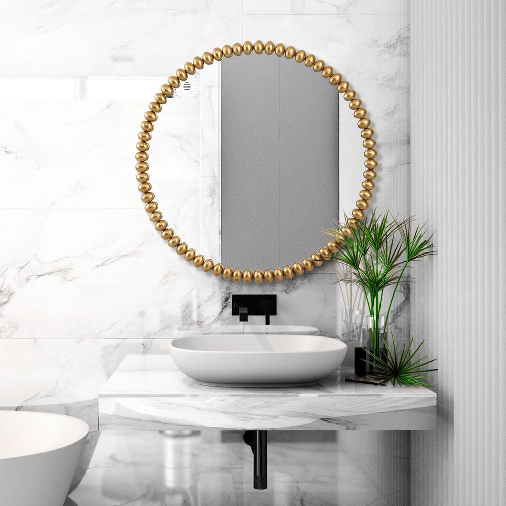 Uttermost Byzantine Round Gold Mirror