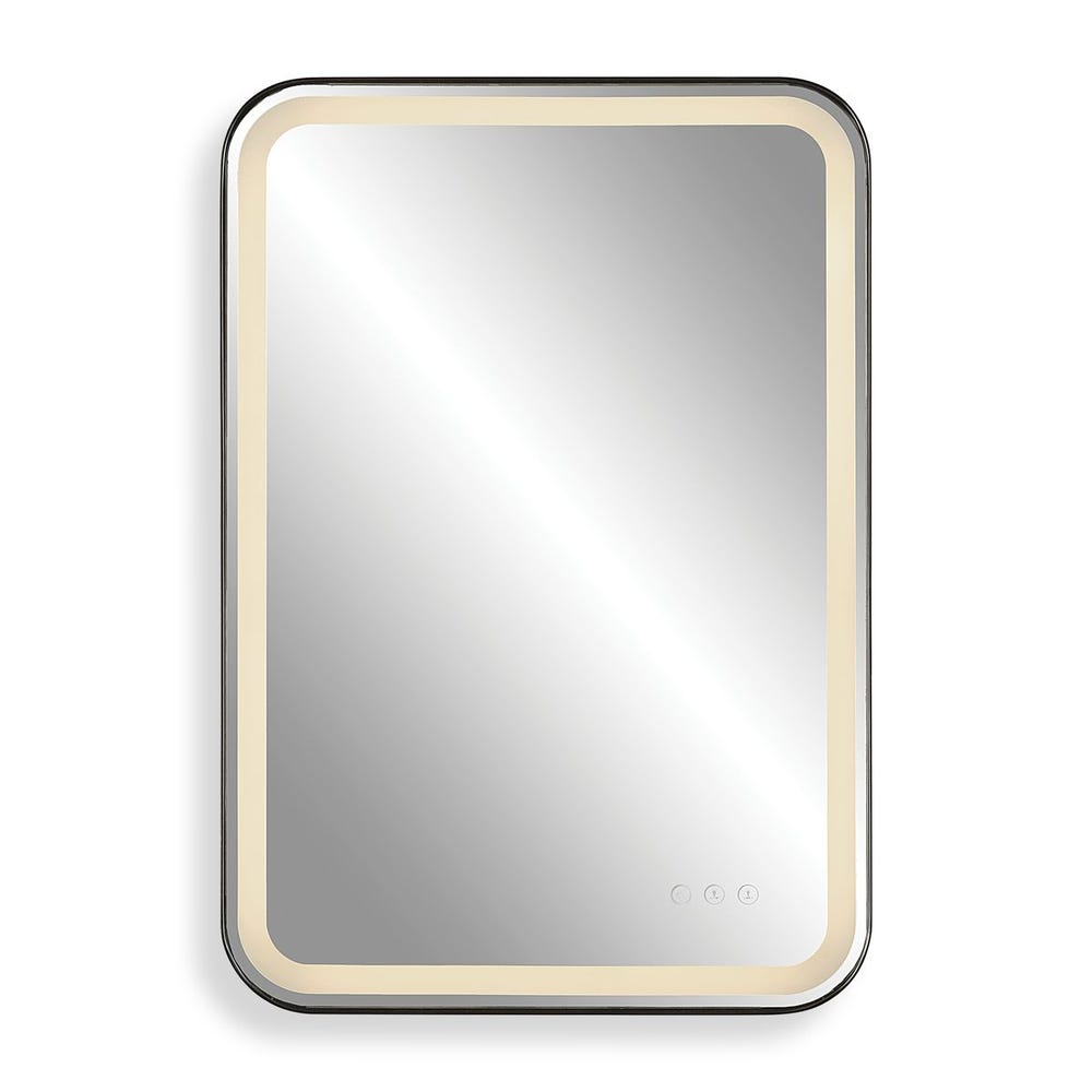 Uttermost Crofton Lighted Black Vanity Mirror