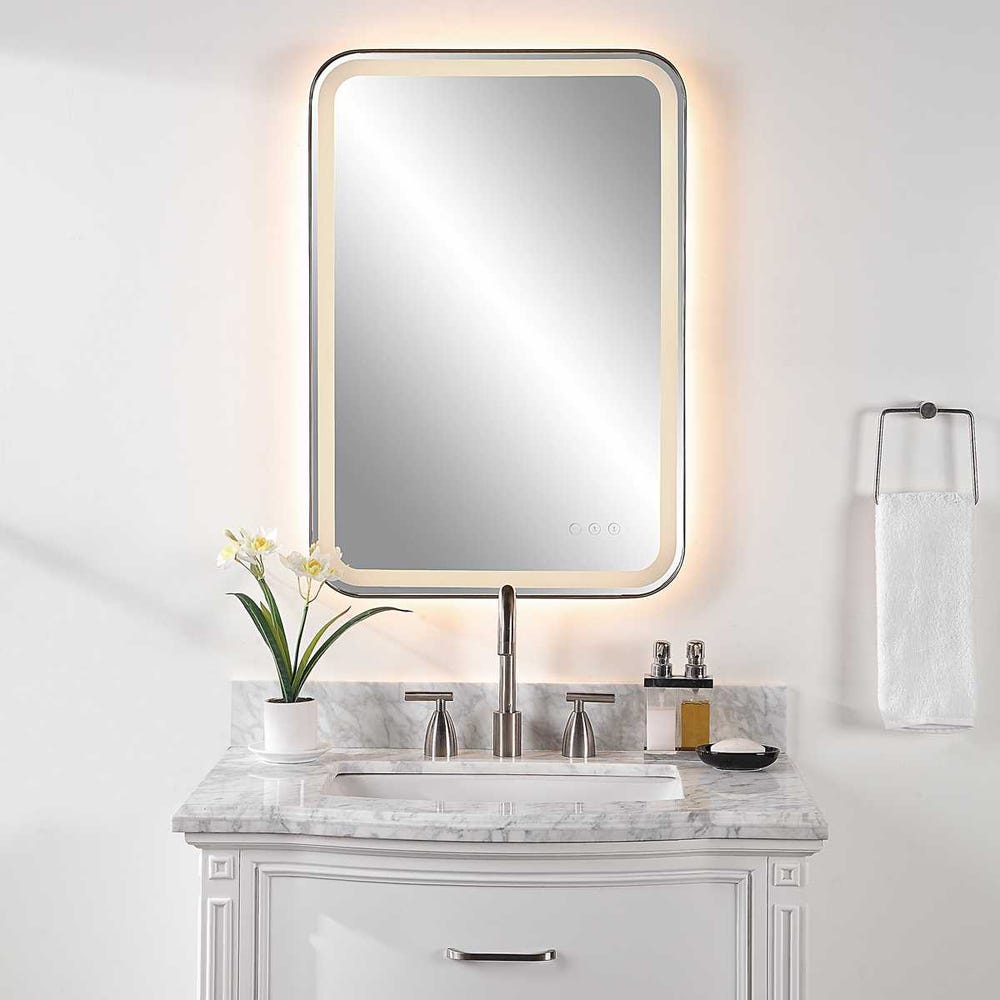 Uttermost Crofton Lighted Black Vanity Mirror