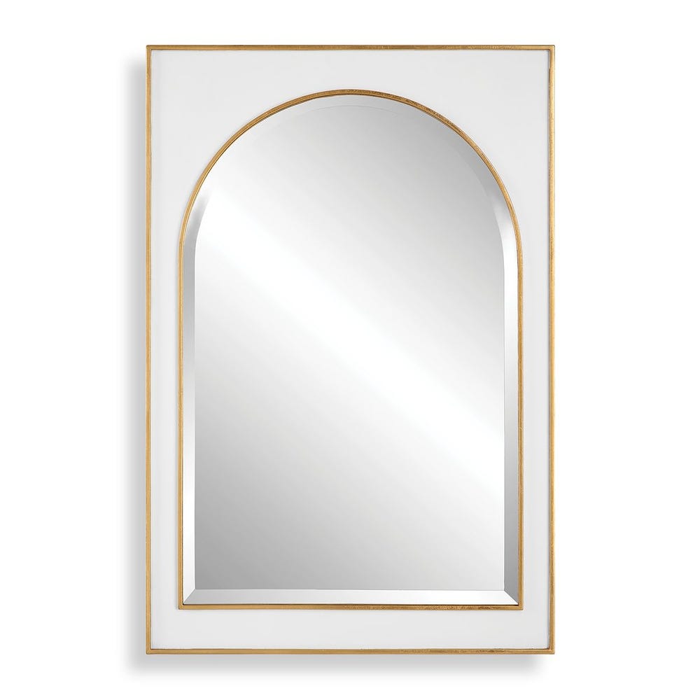 Uttermost Crisanta Gloss White Arch Mirror
