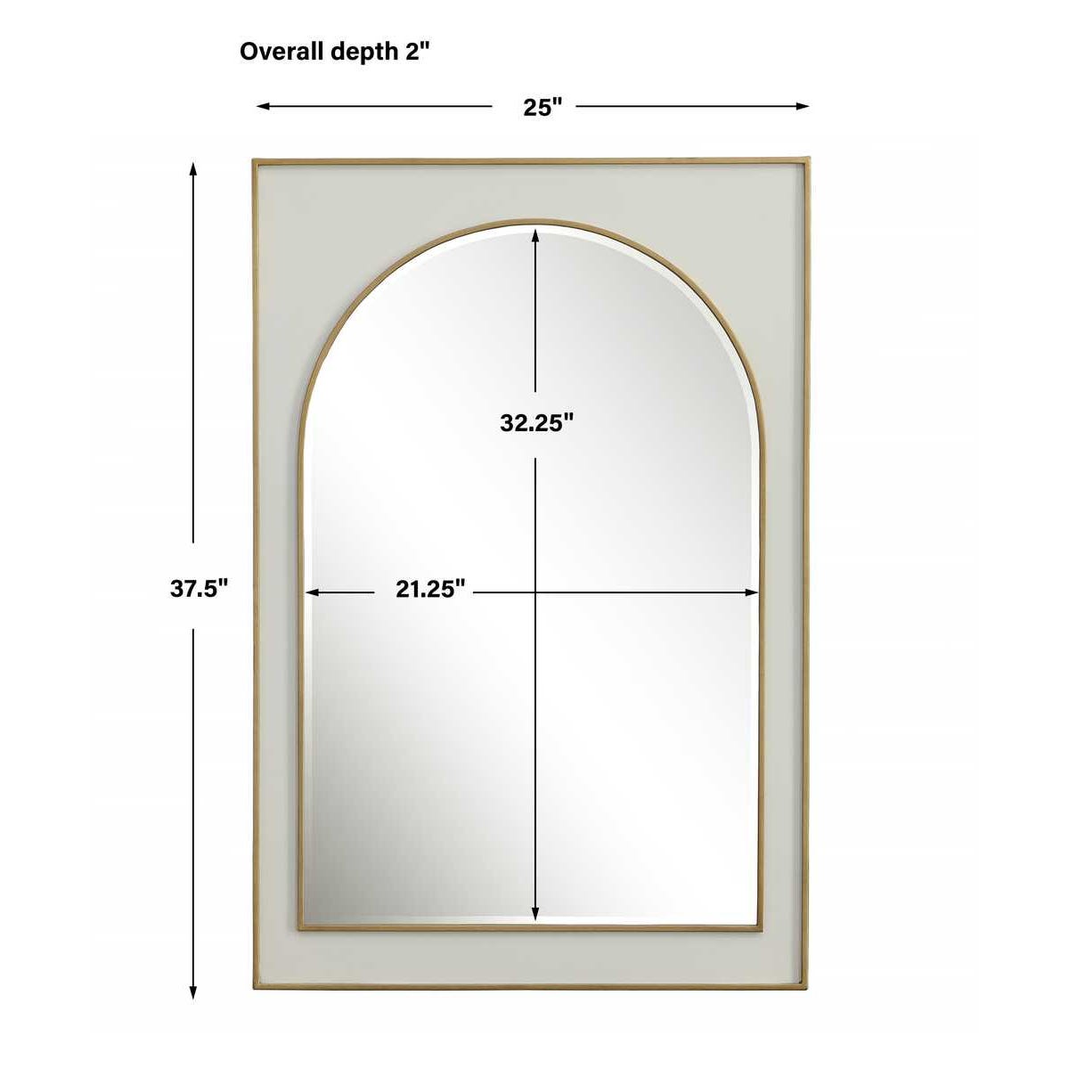 Uttermost Crisanta Gloss White Arch Mirror