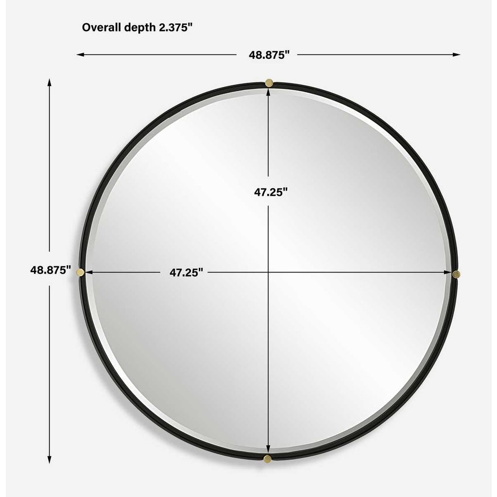 Uttermost Bonded Round Black Mirror