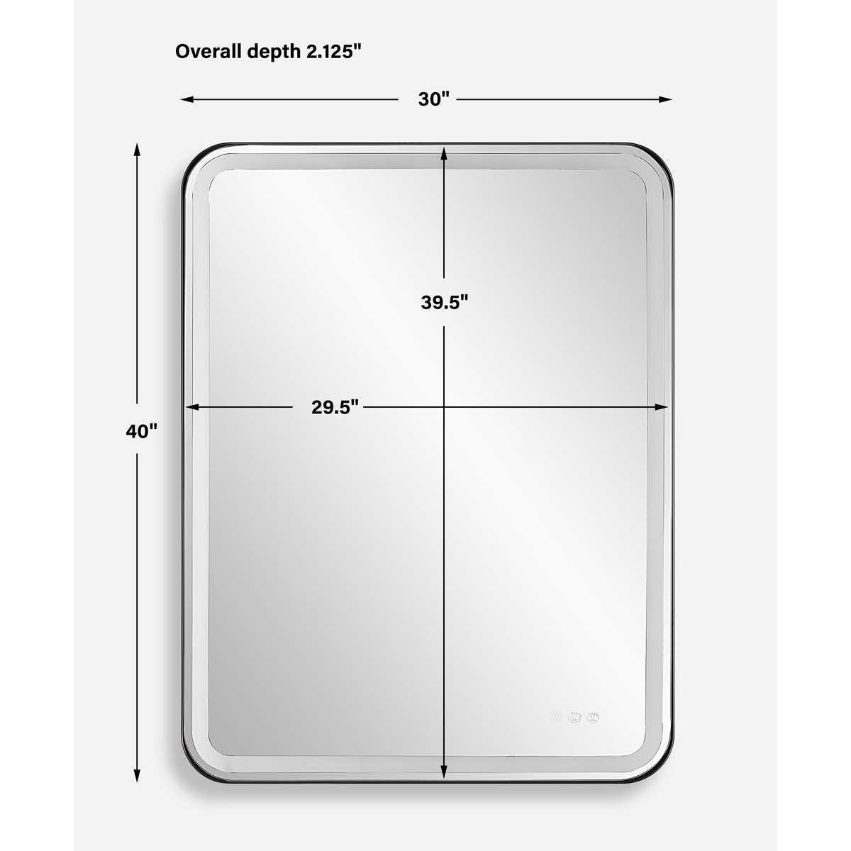 Uttermost Crofton Lighted Black Large Mirror