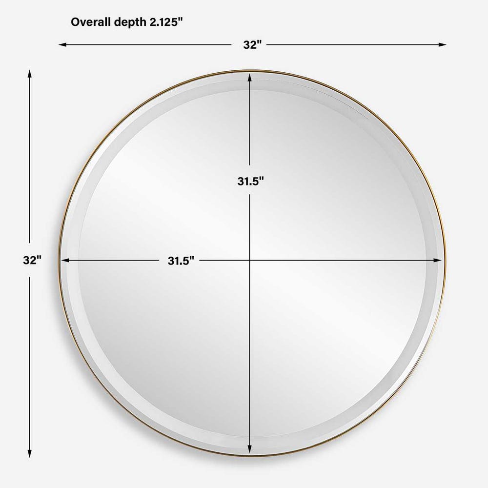 Uttermost Crofton Lighted Brass Round Mirror