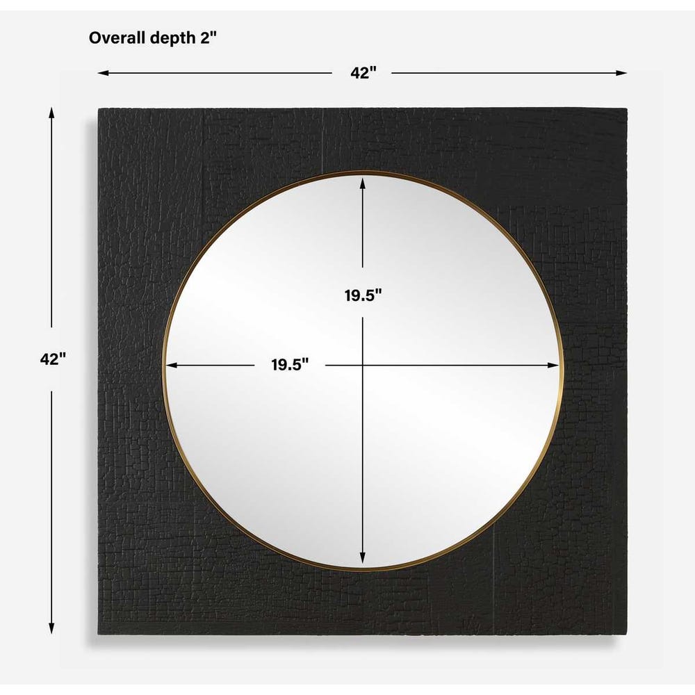 Uttermost Ember Black Square Mirror