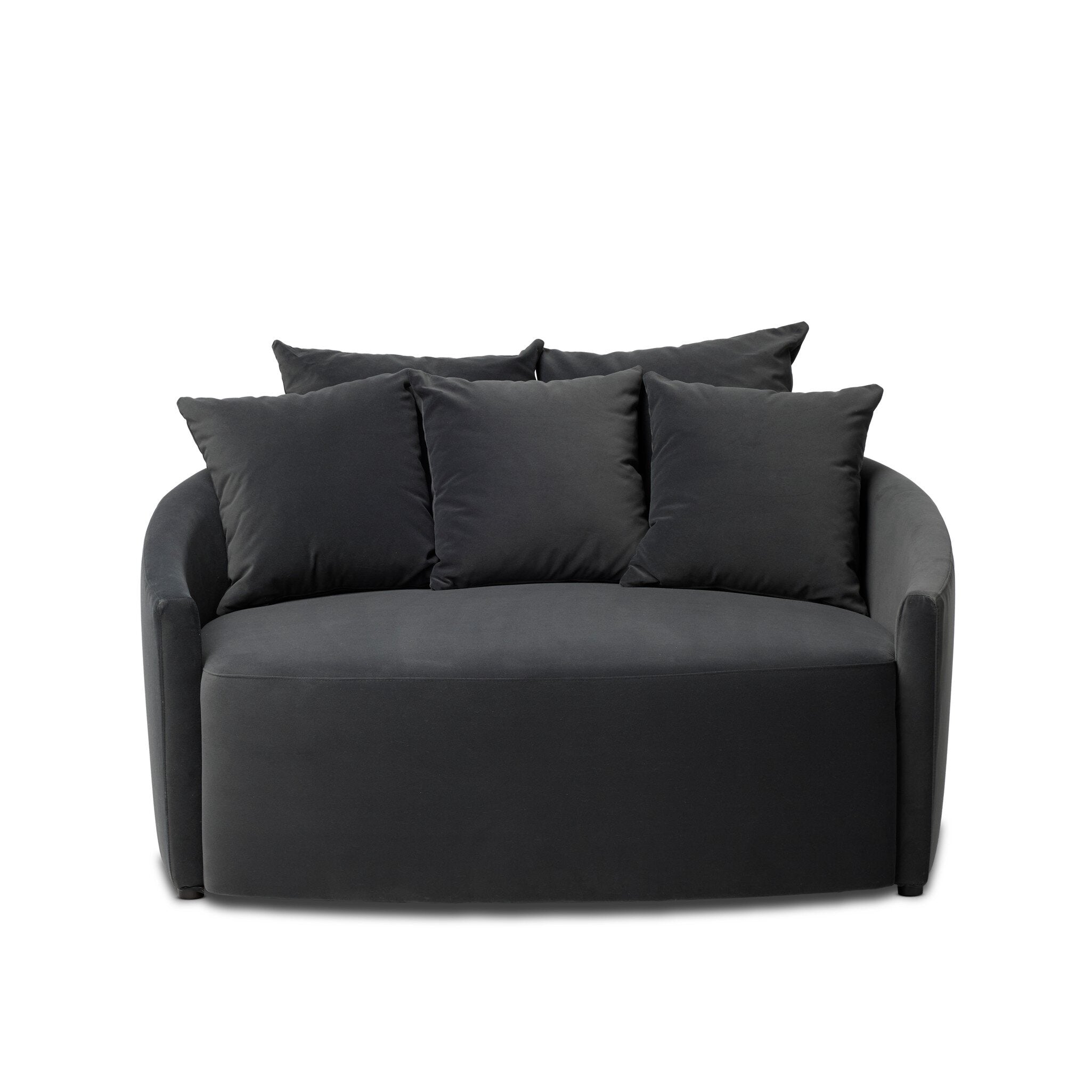 Chloe Media Lounger - Modern Velvet Charcoal
