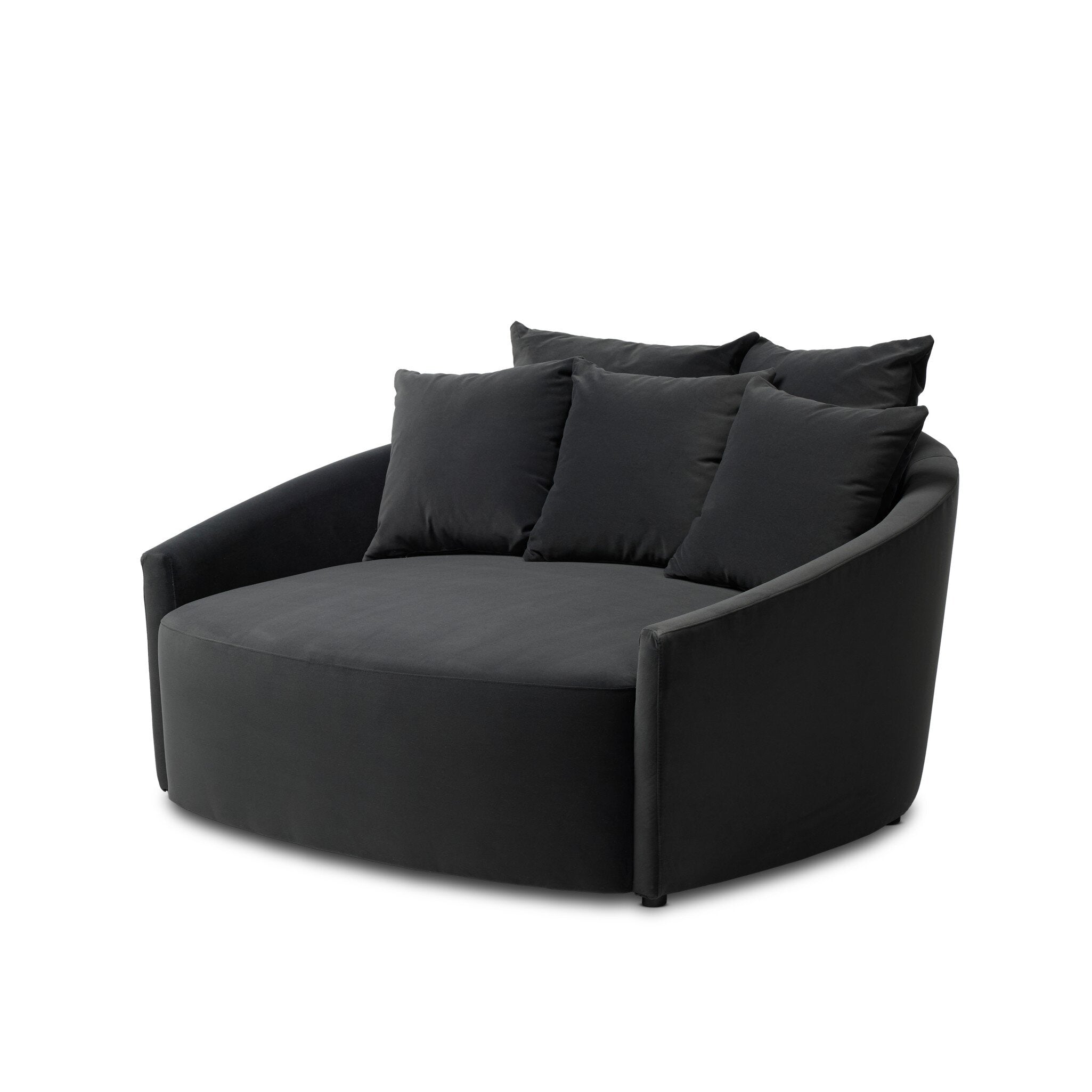 Chloe Media Lounger - Modern Velvet Charcoal