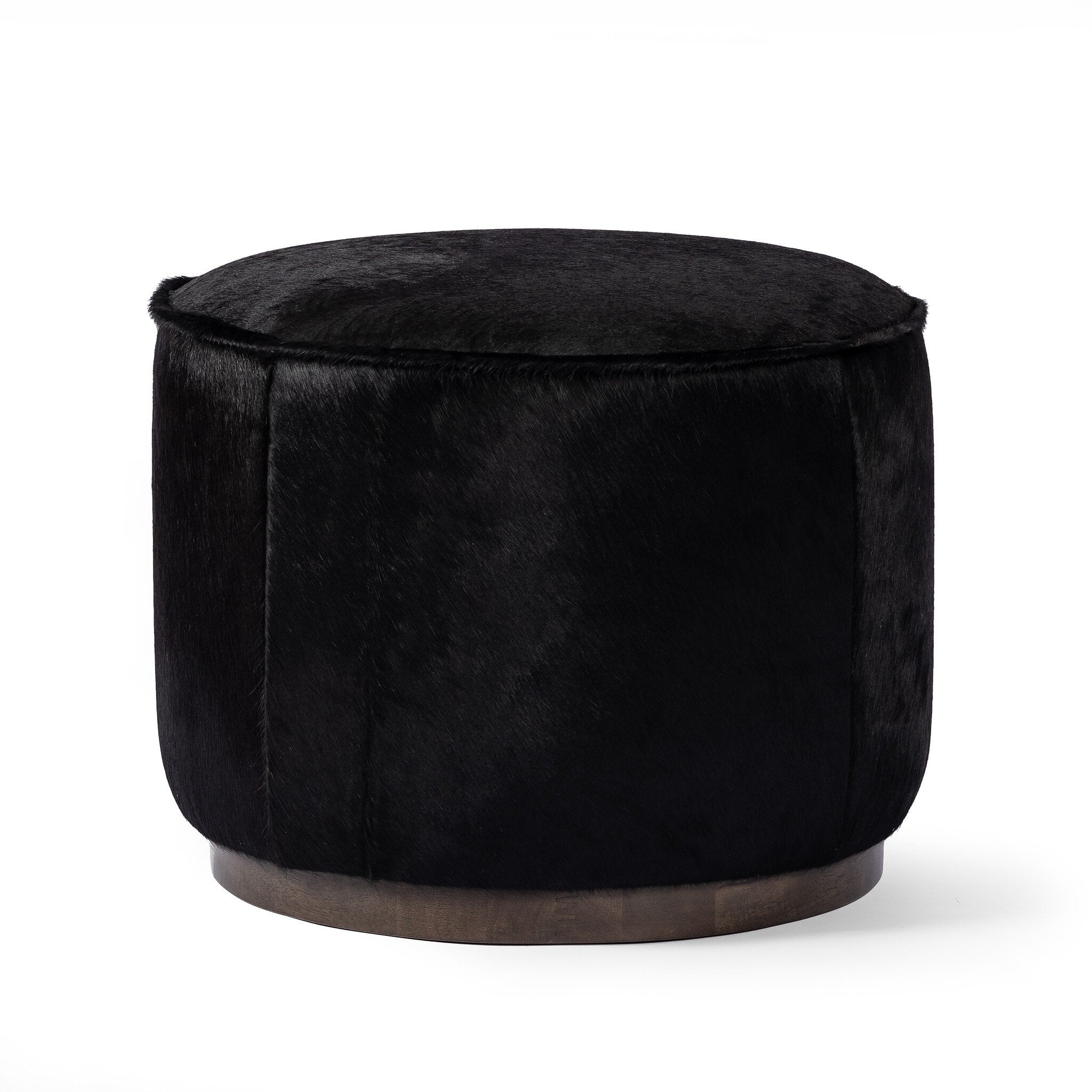 Sinclair Round Ottoman Ottomans & Stools Four Hands Dark Hair on Hide    Ottomans & Stools,https://www.oldbonesco.com,Mid Century Furniture, Furniture Sale, Old Bones Co, Mid Century Sale, Four Hands Furniture, Sale,Gus, Sale,Perigold Sinclair Round Ottoman Ottomans & Stools Sale, Perigold Sale Sinclair Round Ottoman,Sinclair Round Ottoman Lulu and Georgia,Burke Decor Sale Sinclair Round Ottoman, open box furniture,Open Box Sinclair Round Ottoman