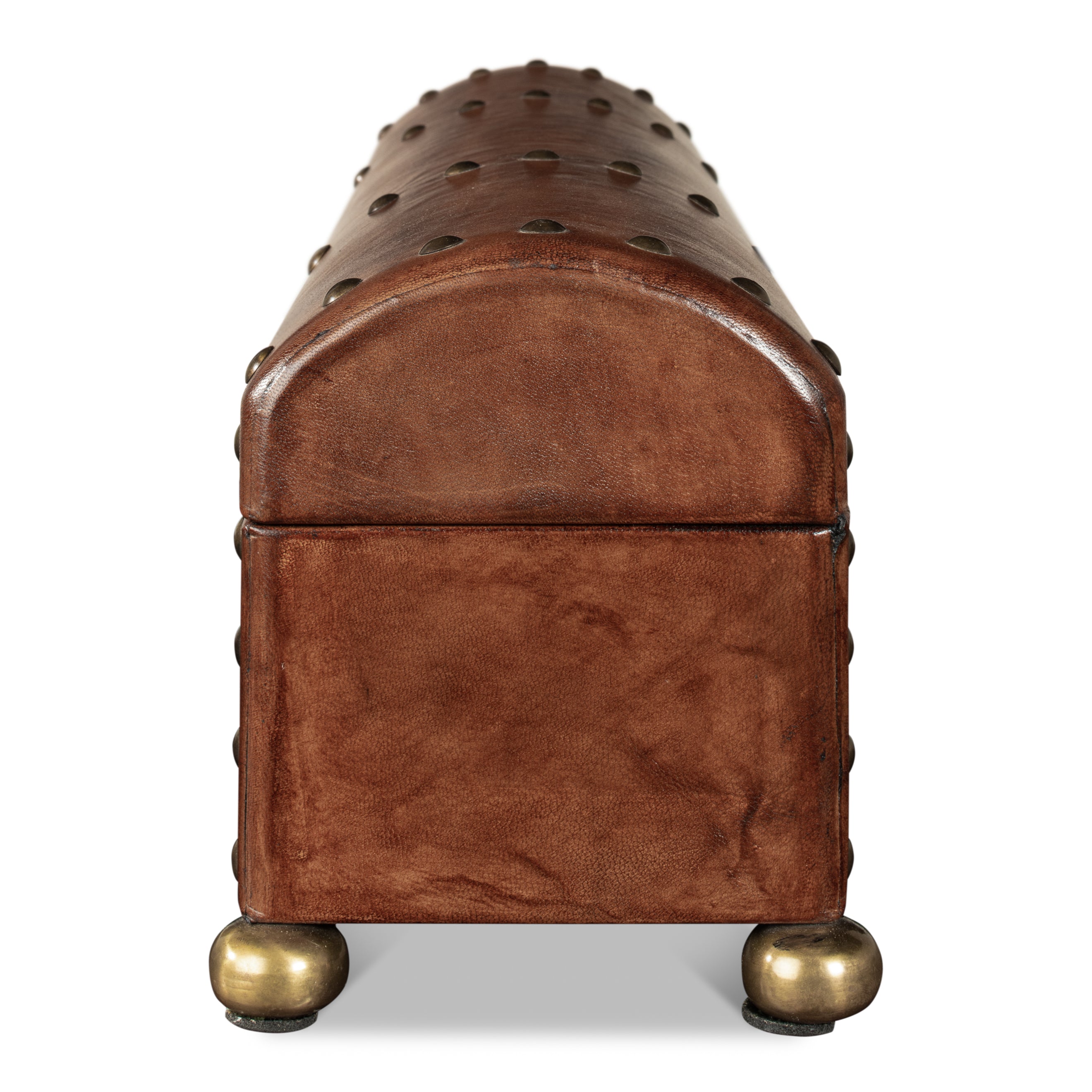 Telescope Leather Box with Tacks