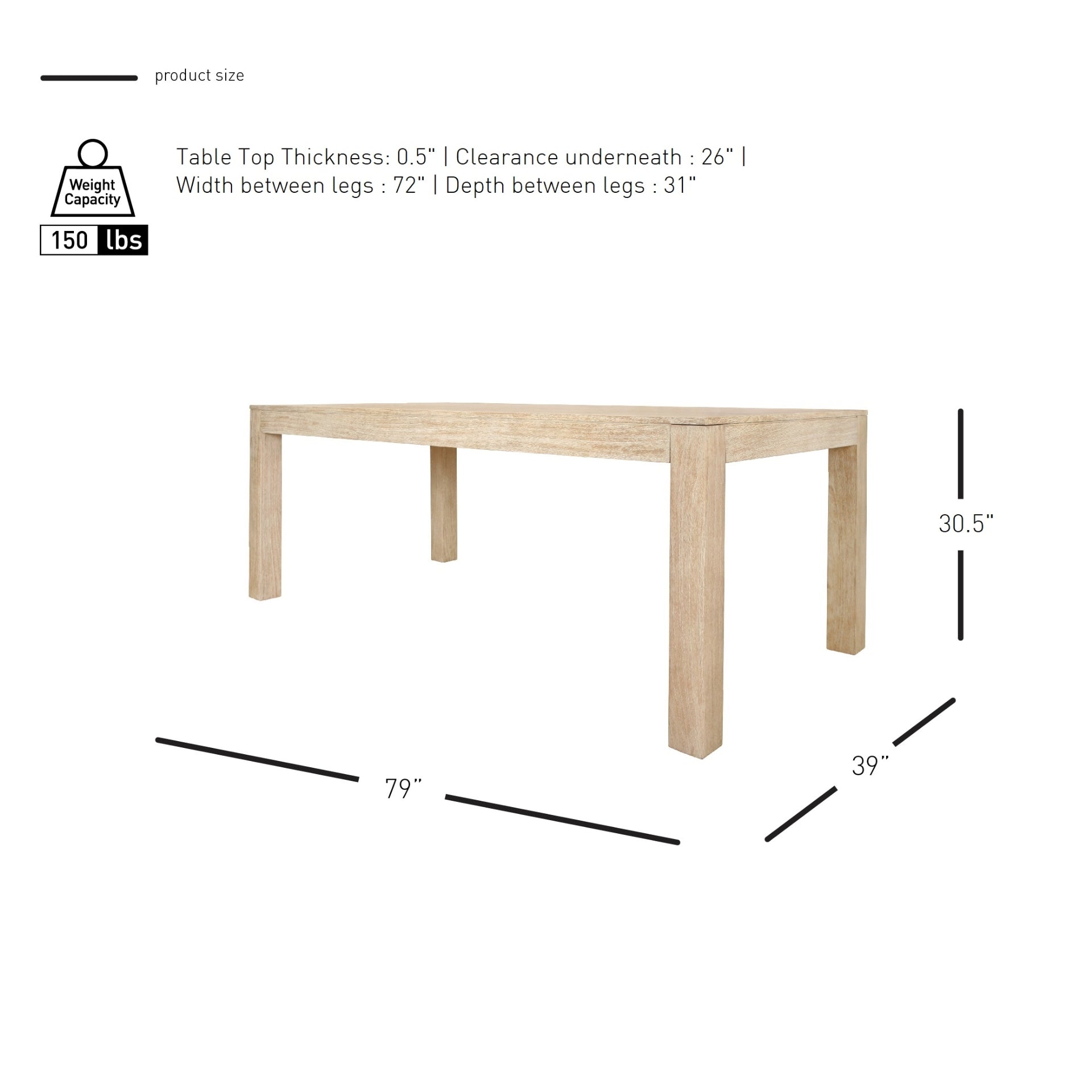 Covington KD 79" Dining Table