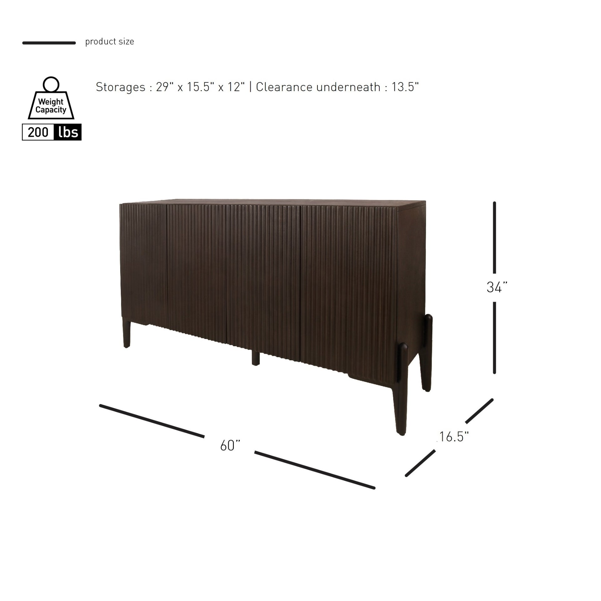 Baylor KD 4 Doors Sideboard