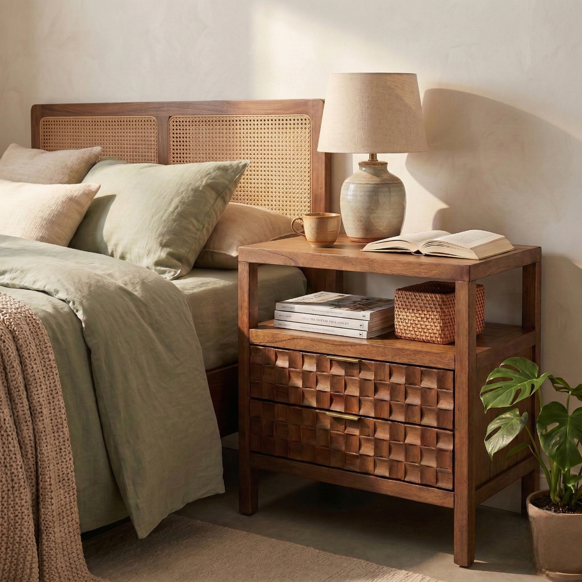 Terrena 2 Drawers Nightstand/Side Table