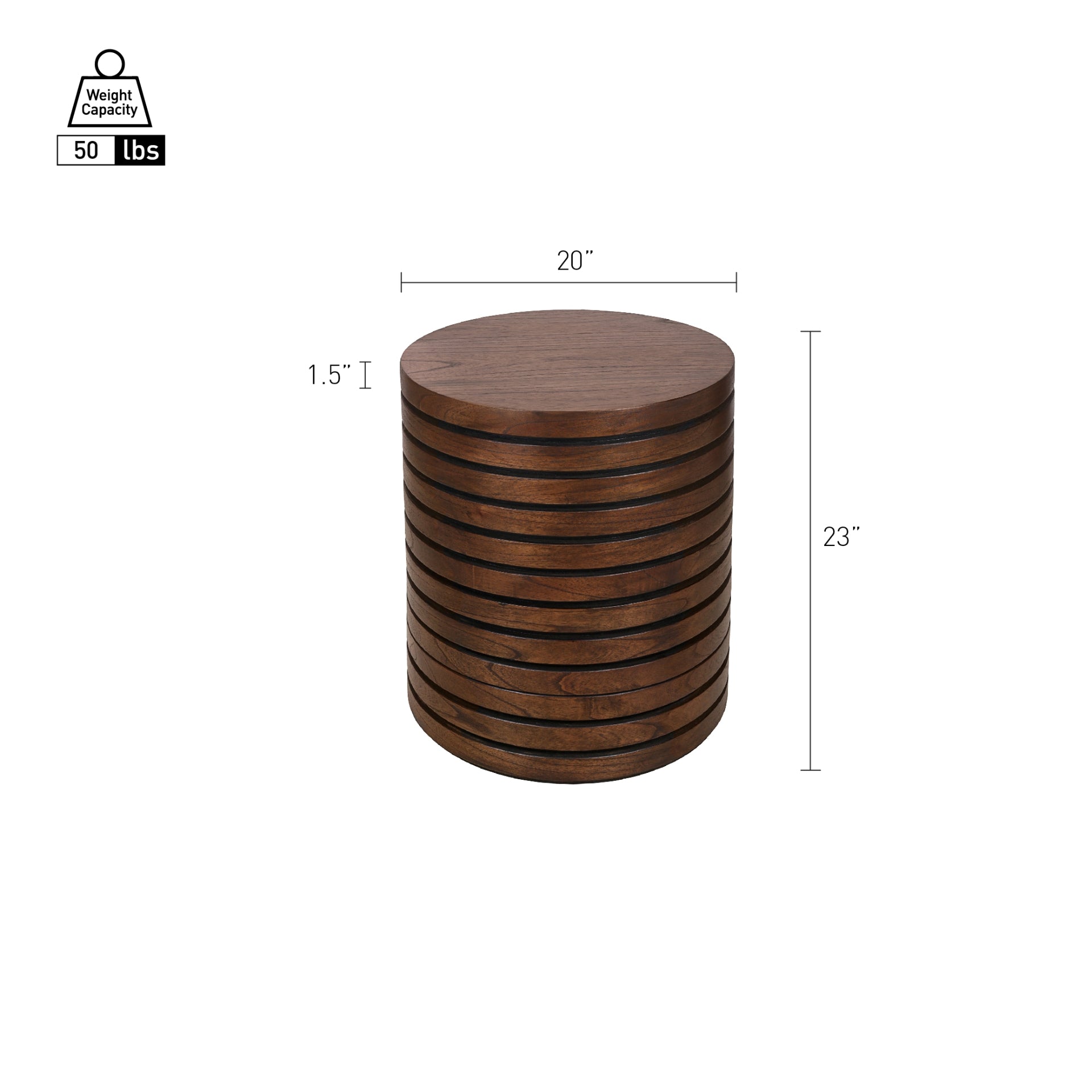 Corvin Side/End Table - Walnut