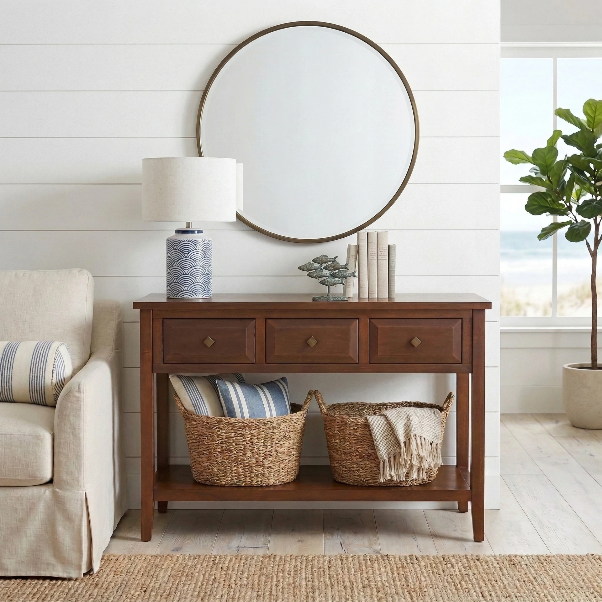 Wexford 3 Drawers Console Table with Shelf