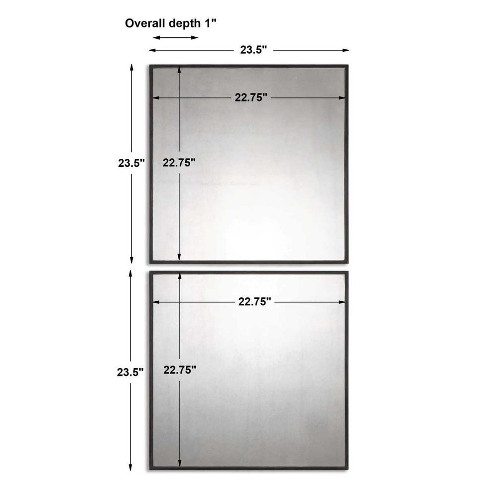 Uttermost Matty Antiqued Square Mirrors - Set of 2