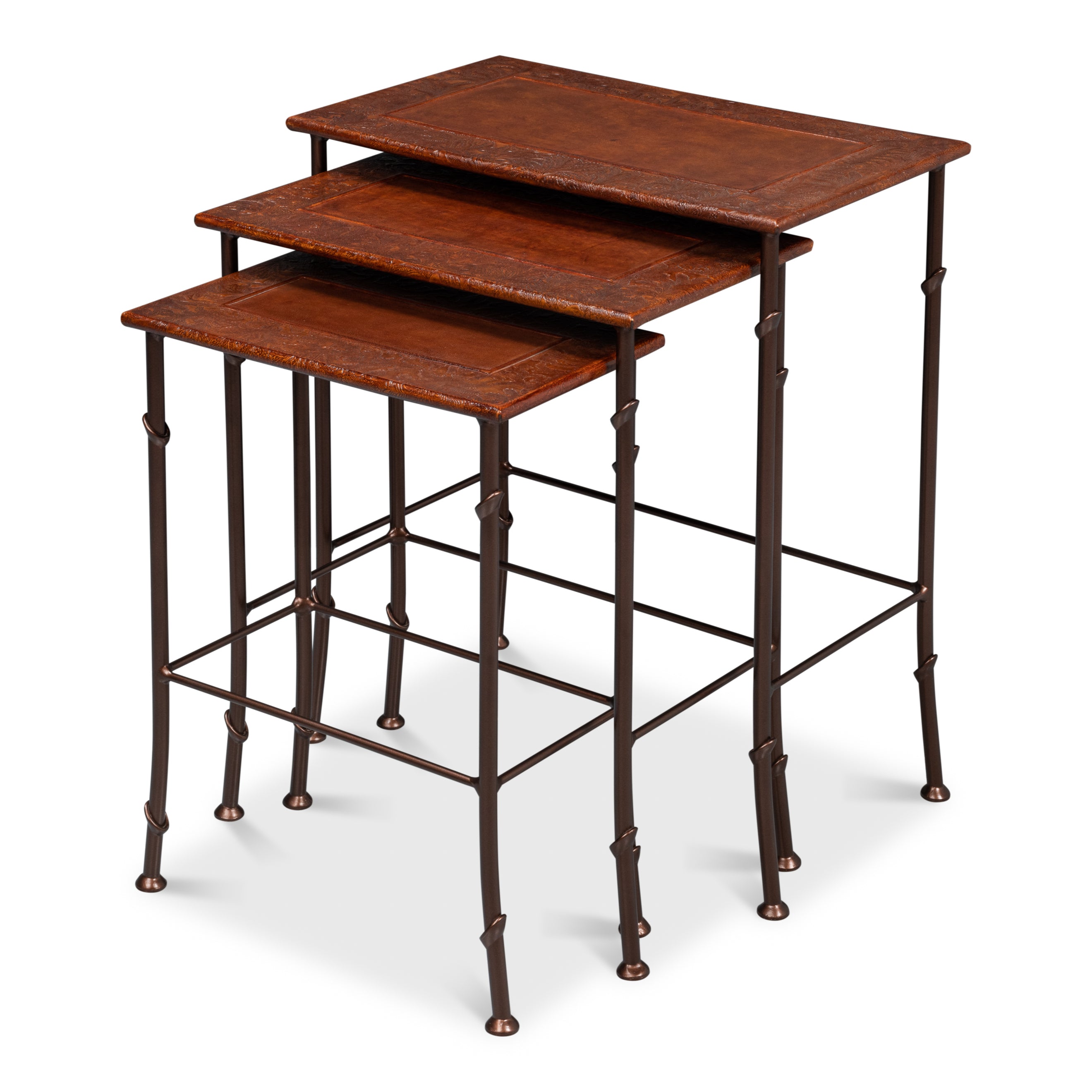 Kew Gardens Leather Nesting Tables