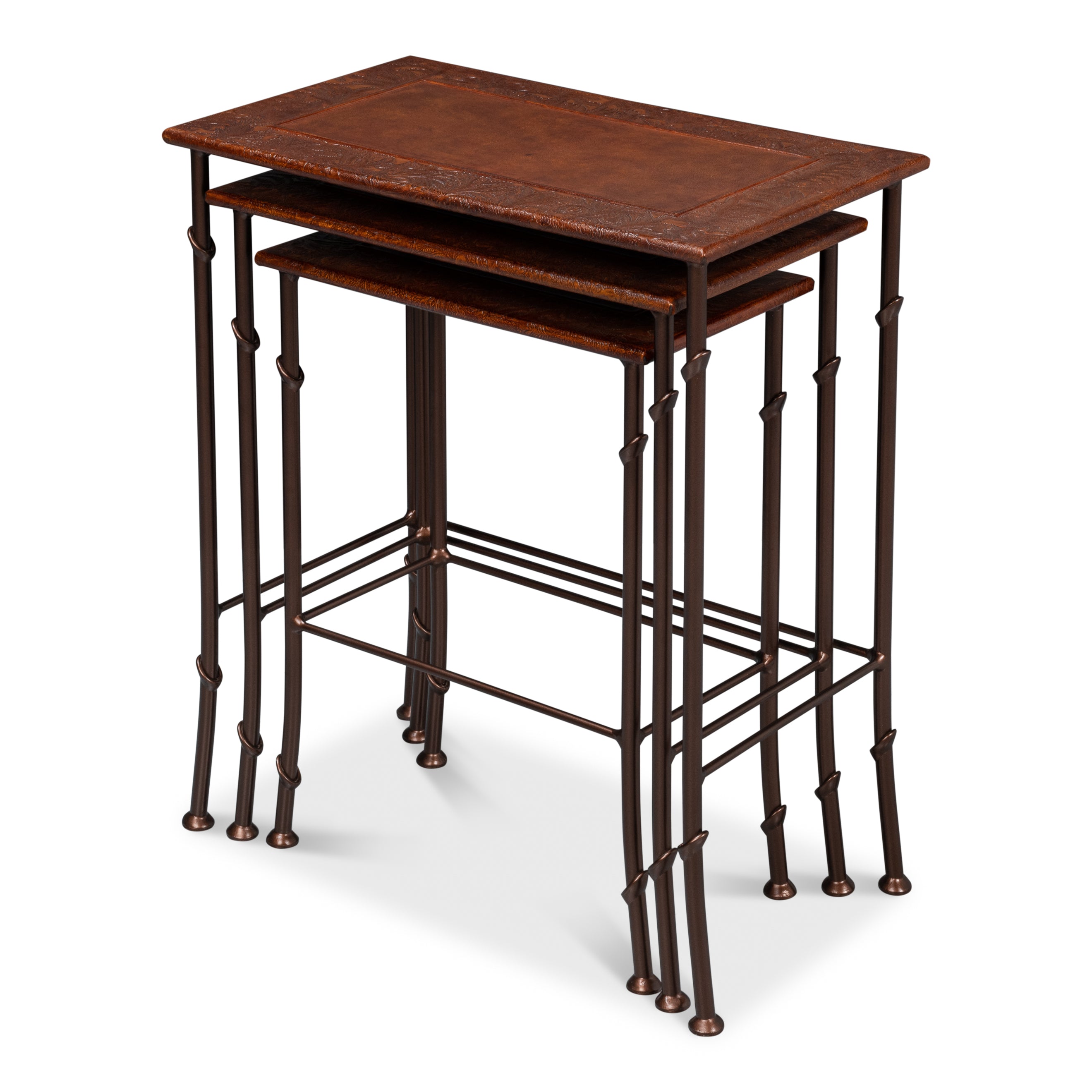Kew Gardens Leather Nesting Tables