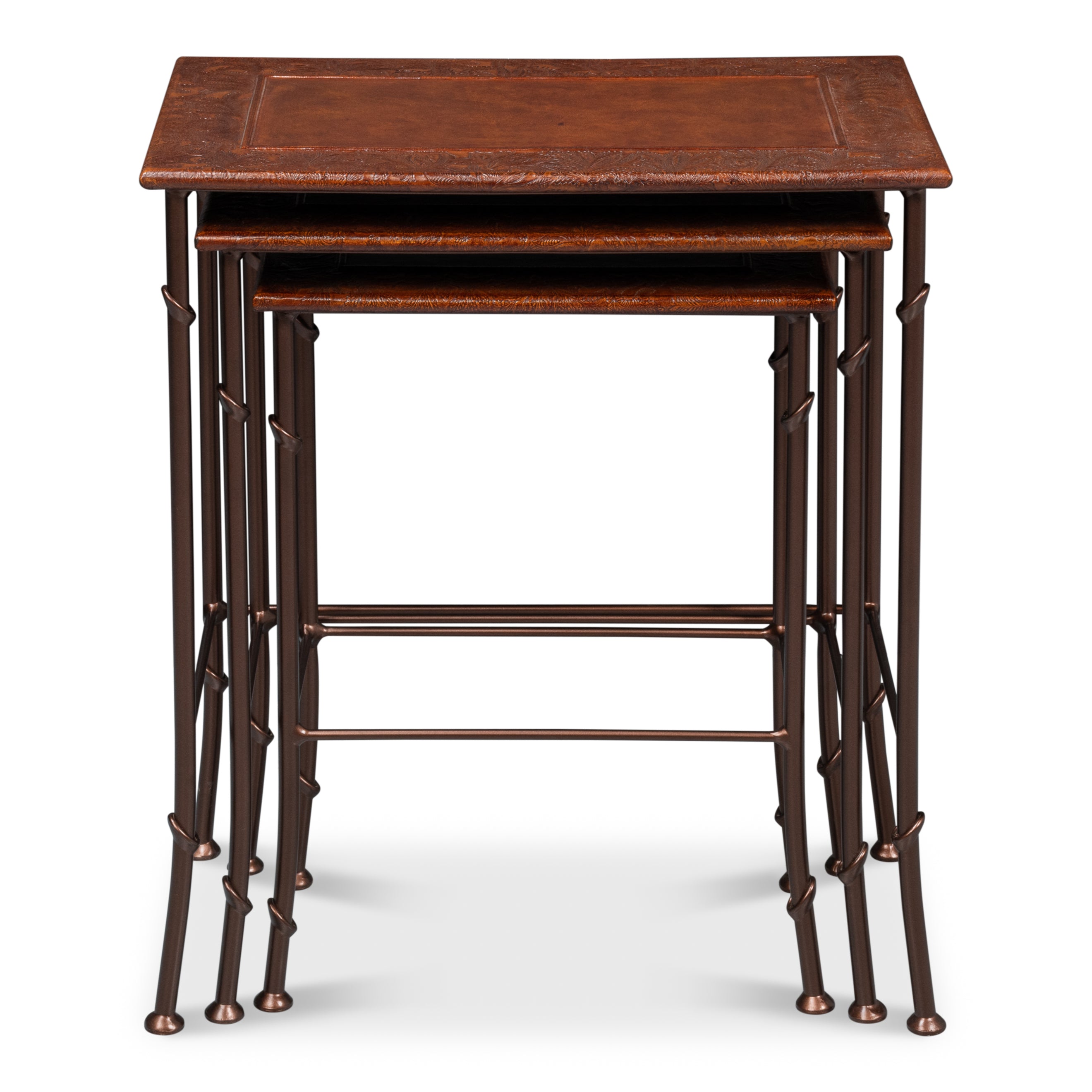Kew Gardens Leather Nesting Tables