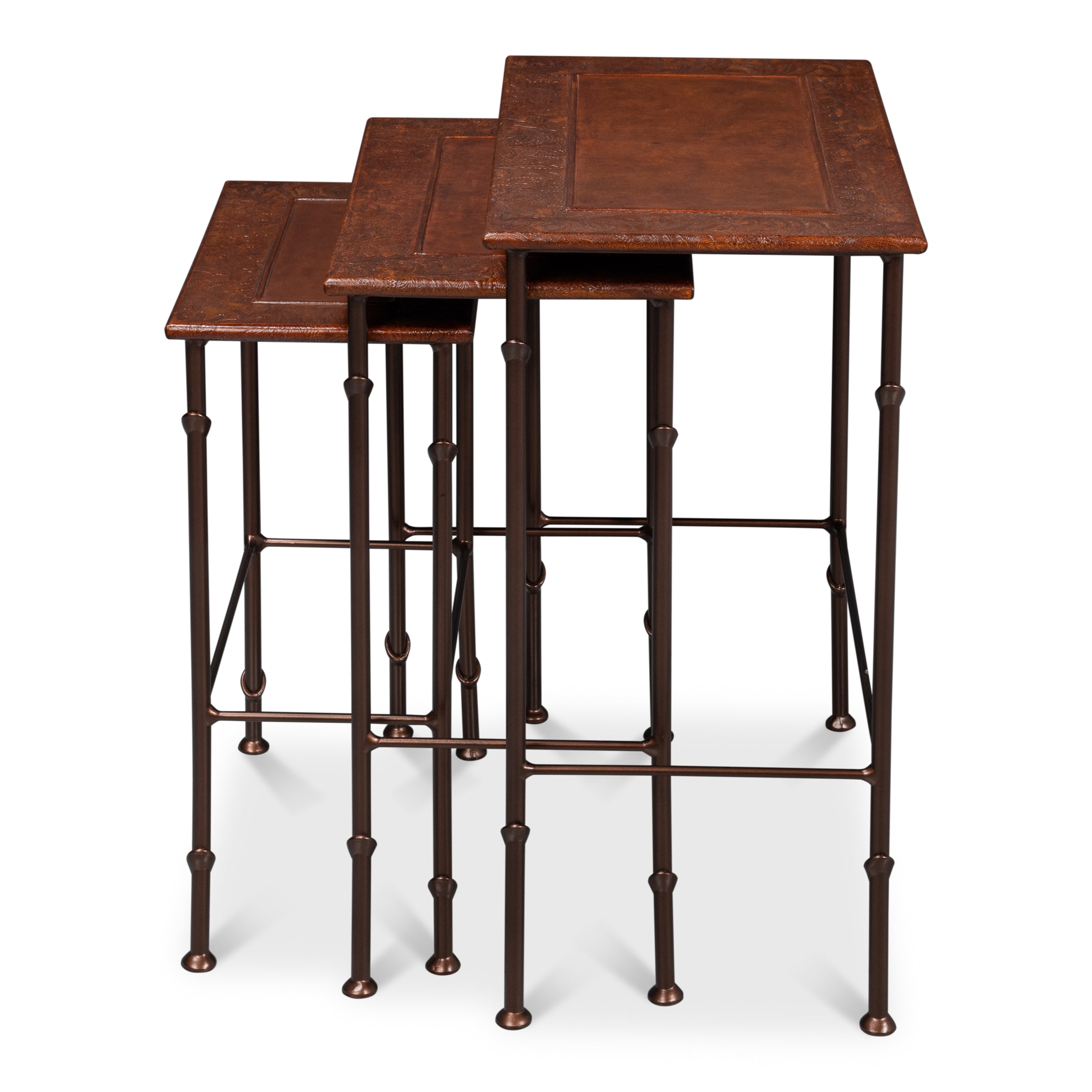 Kew Gardens Leather Nesting Tables