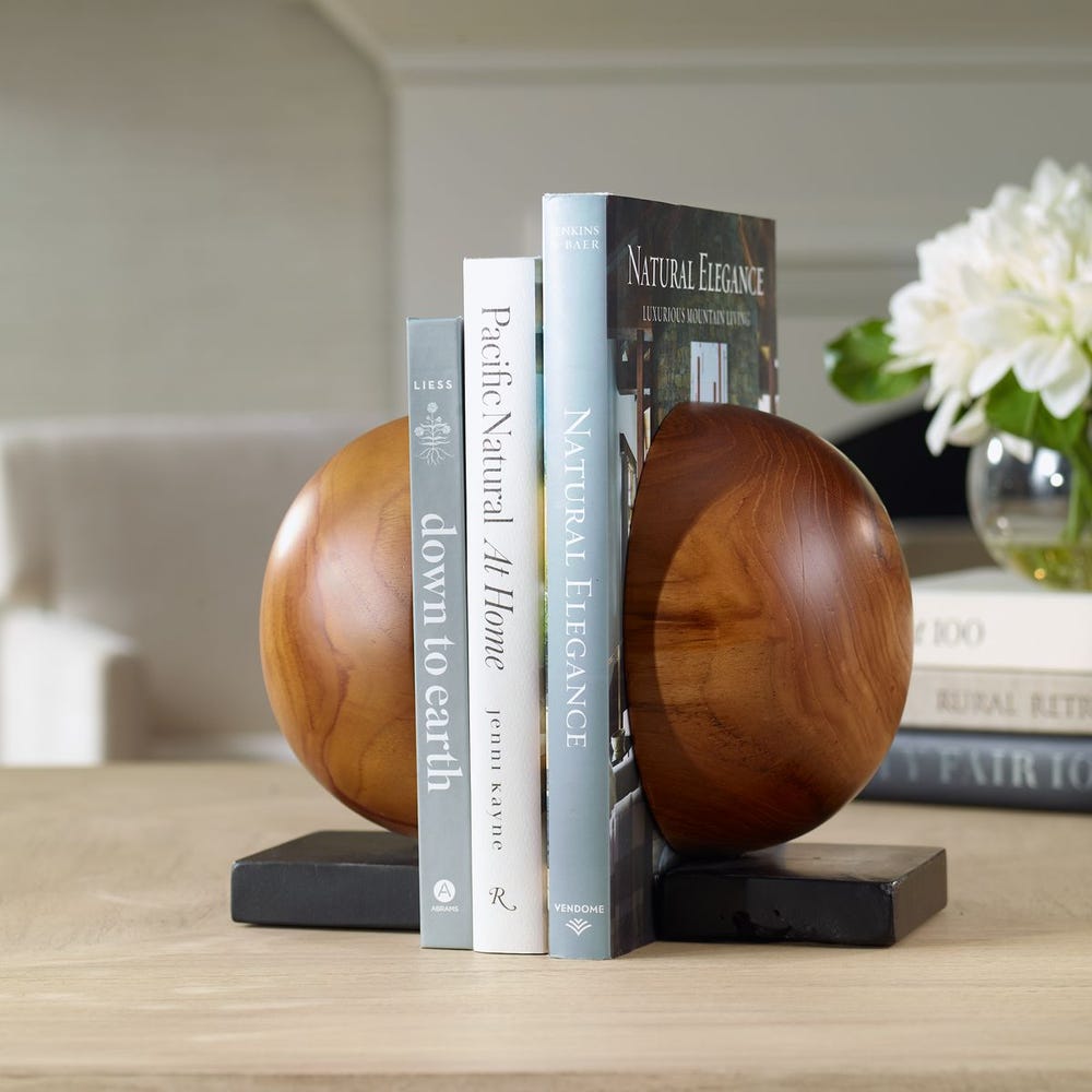 Uttermost Teak and Noir Bookends - Set of 2