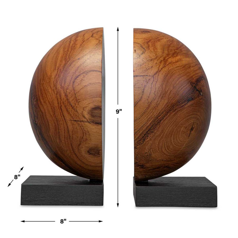 Uttermost Teak and Noir Bookends - Set of 2
