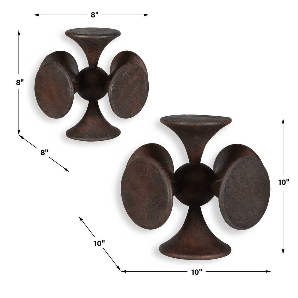 Uttermost Balanced Harmony Dark Wooden Sculptures - Set of 2