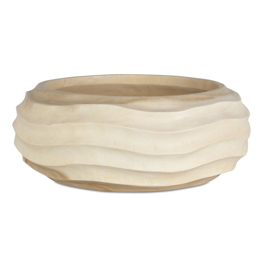 Uttermost Waveform Bleached Wood Bowl