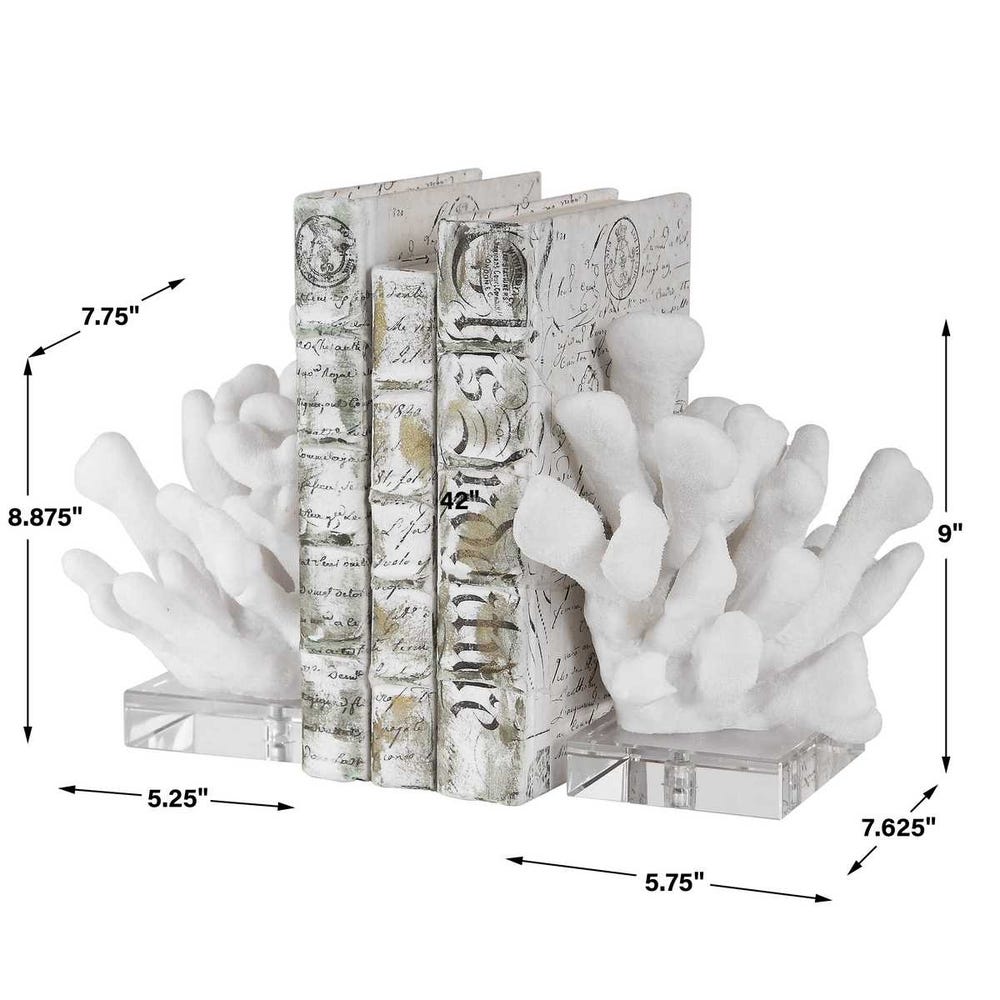 Uttermost Charbel White Bookends - Set of 2