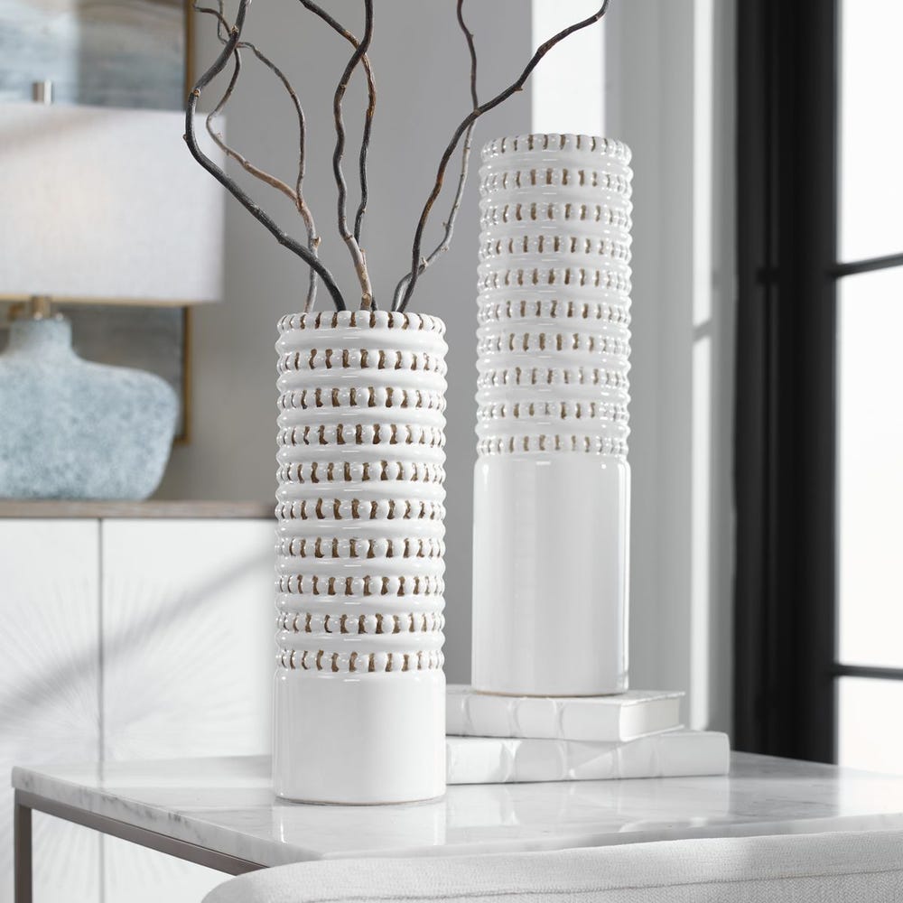 Uttermost Angelou White Vases - Set of 2
