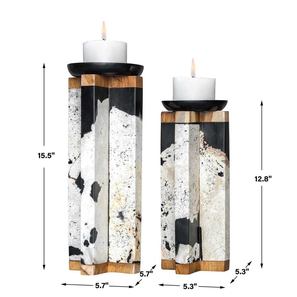 Uttermost Illini Stone Candleholders - Set of 2