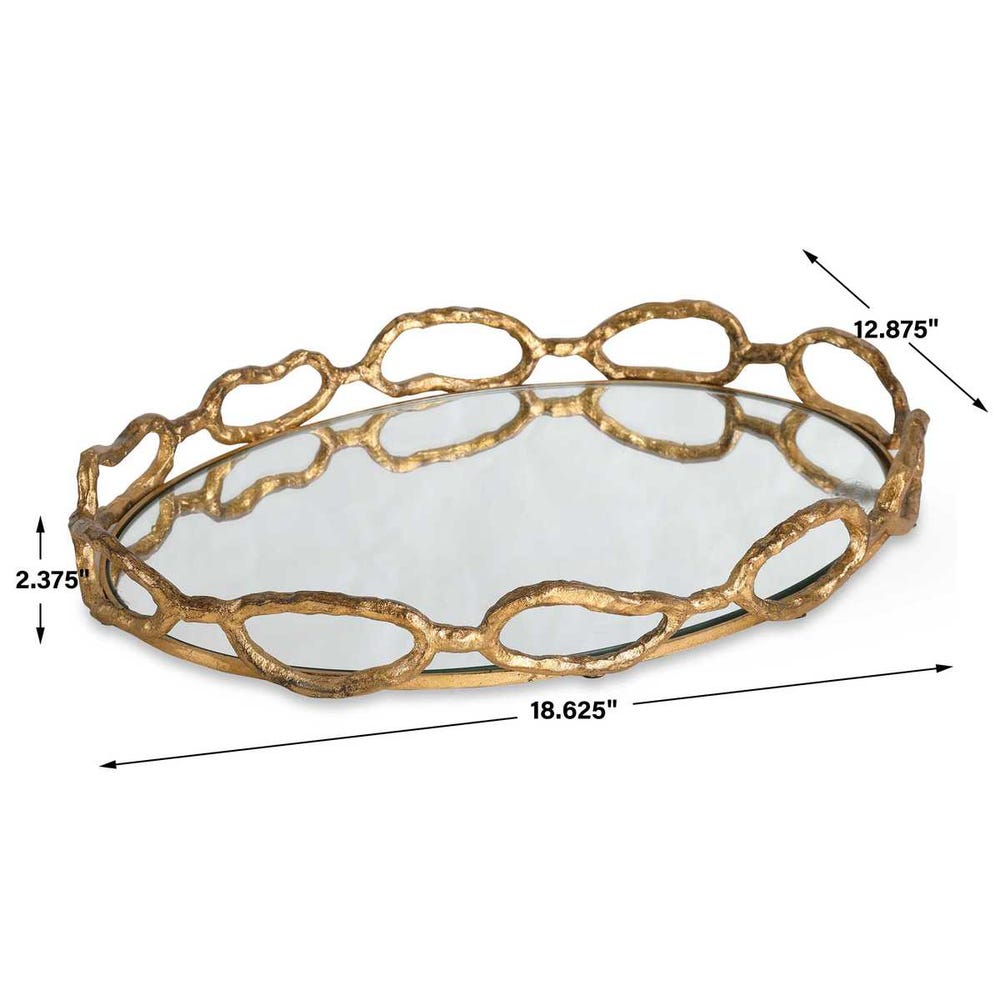Uttermost Cable Chain Mirrored Tray