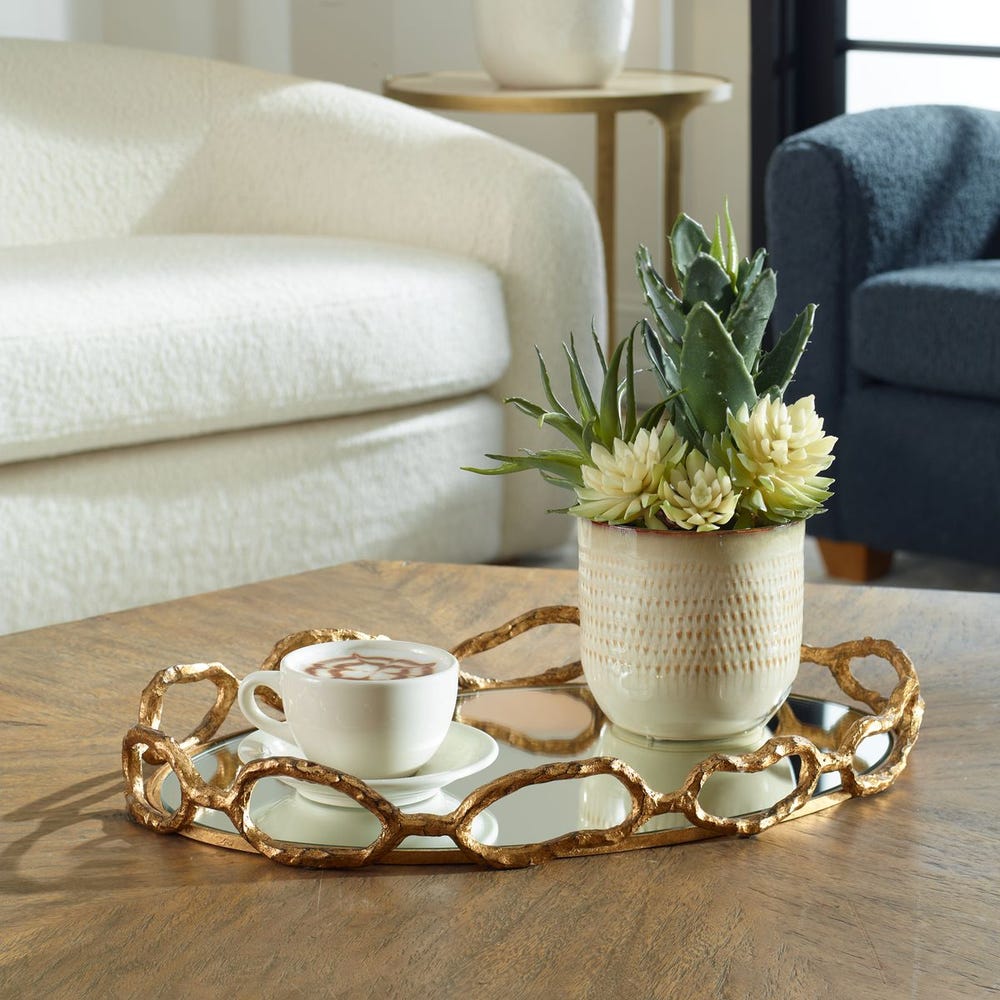 Uttermost Cable Chain Mirrored Tray