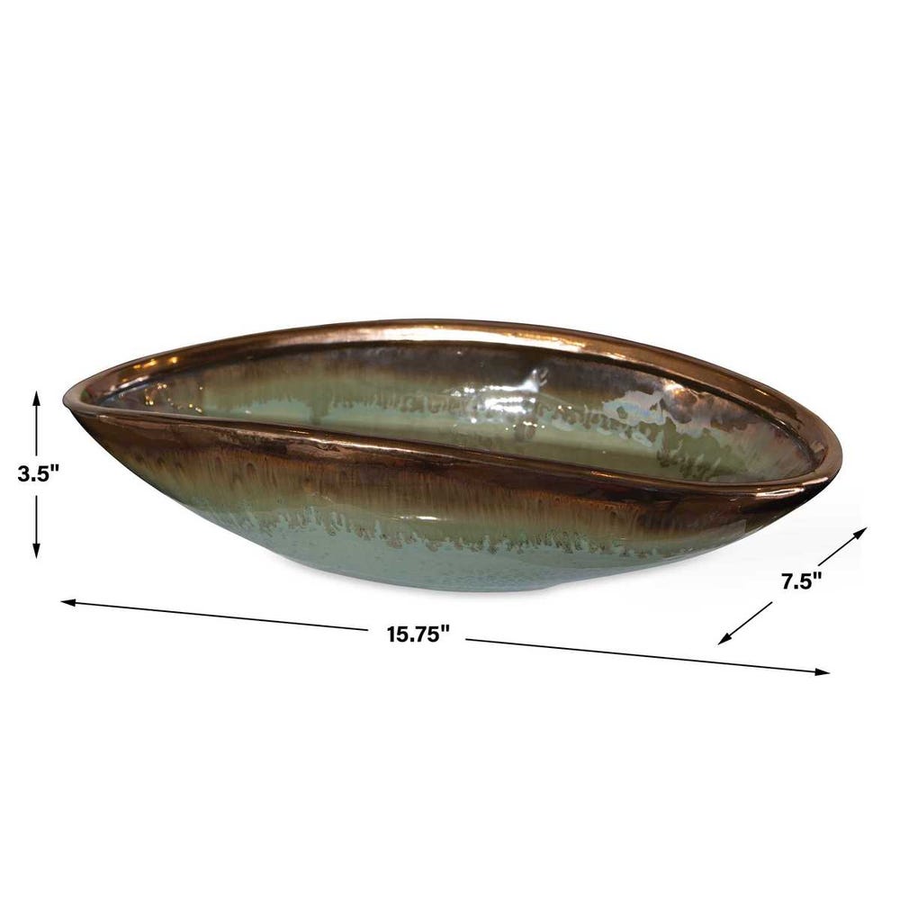 Uttermost Iroquois Green Glaze Bowl