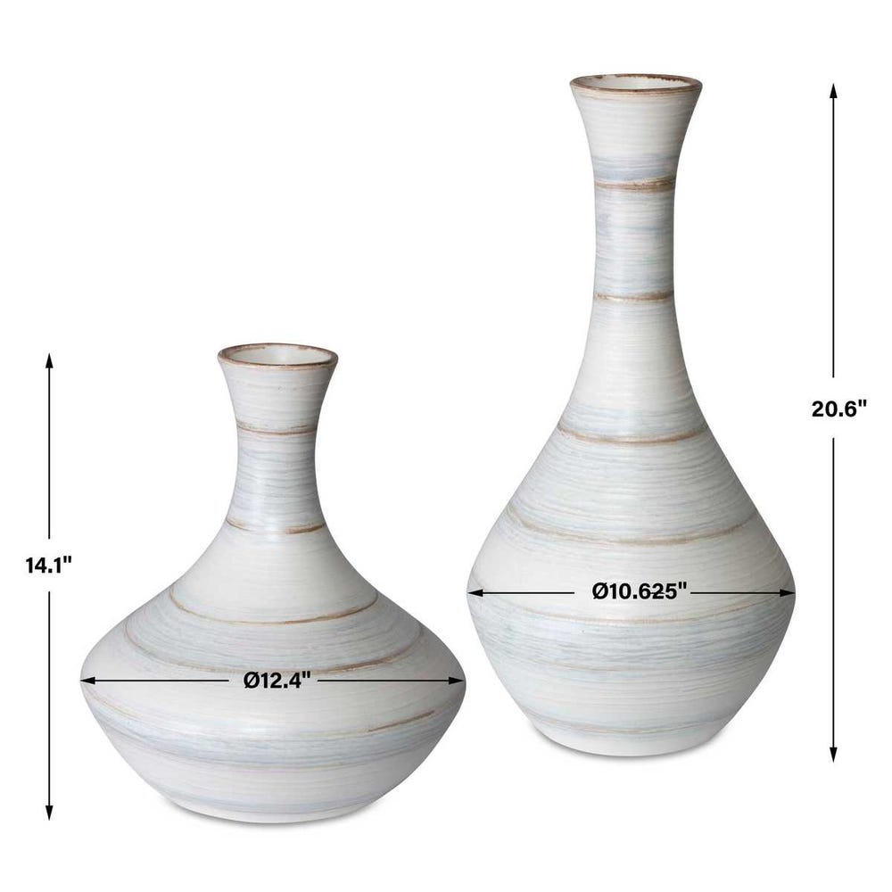 Uttermost Potter Fluted Striped Vases - Set of 2