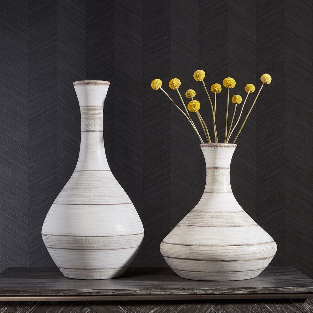Uttermost Potter Fluted Striped Vases - Set of 2