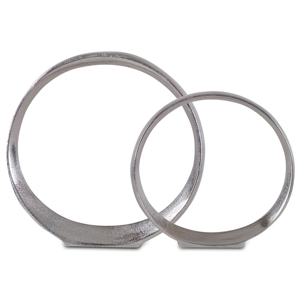 Uttermost Orbits Nickel Ring Sculptures - Set of 2