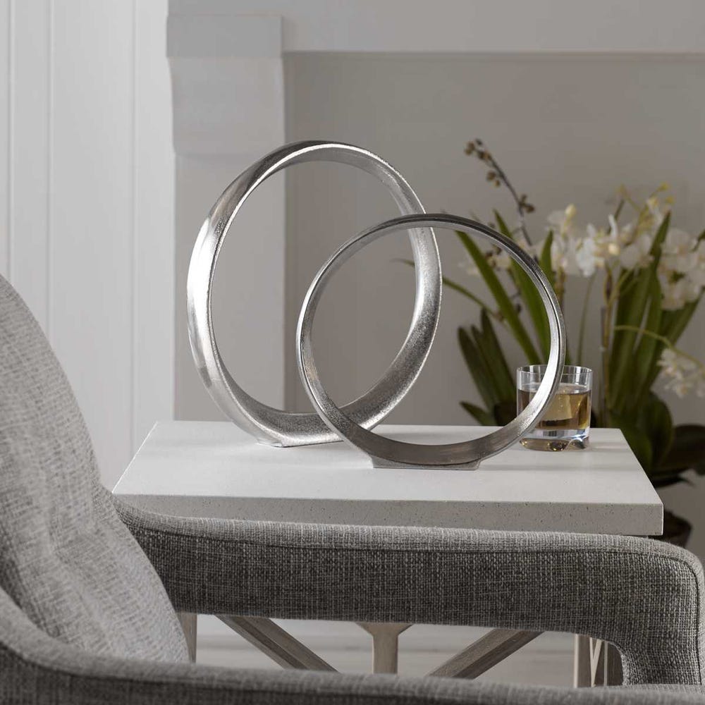 Uttermost Orbits Nickel Ring Sculptures - Set of 2