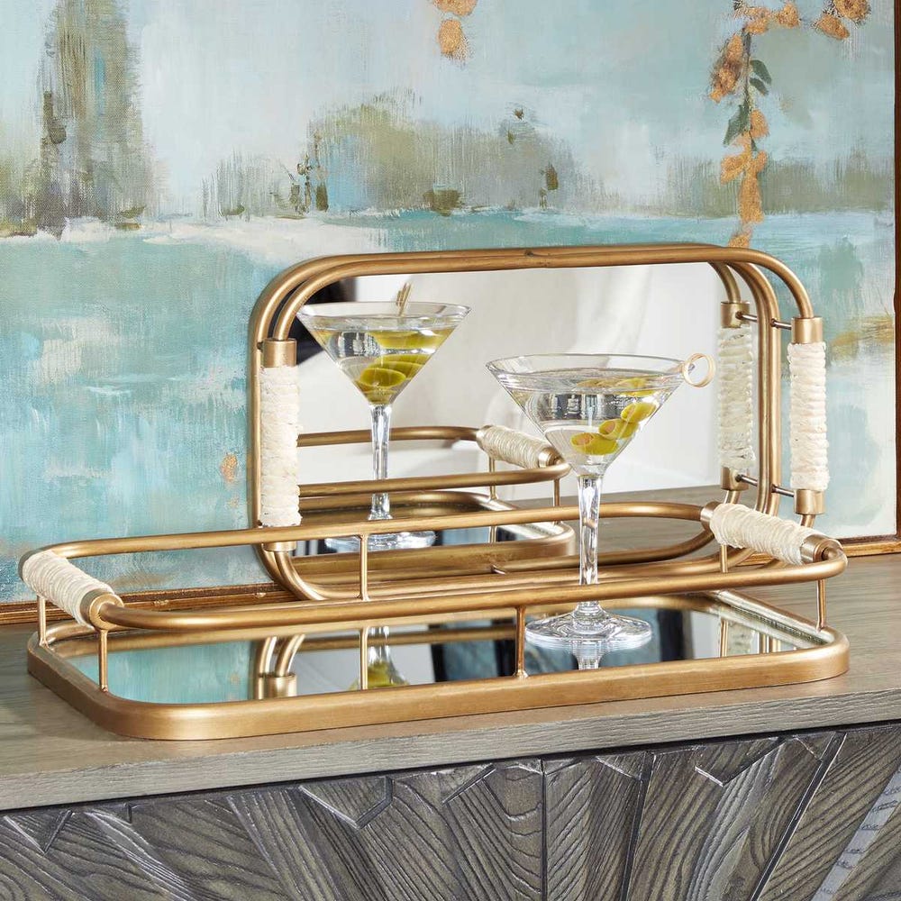 Uttermost Rosea Brushed Gold Trays - Set of 2