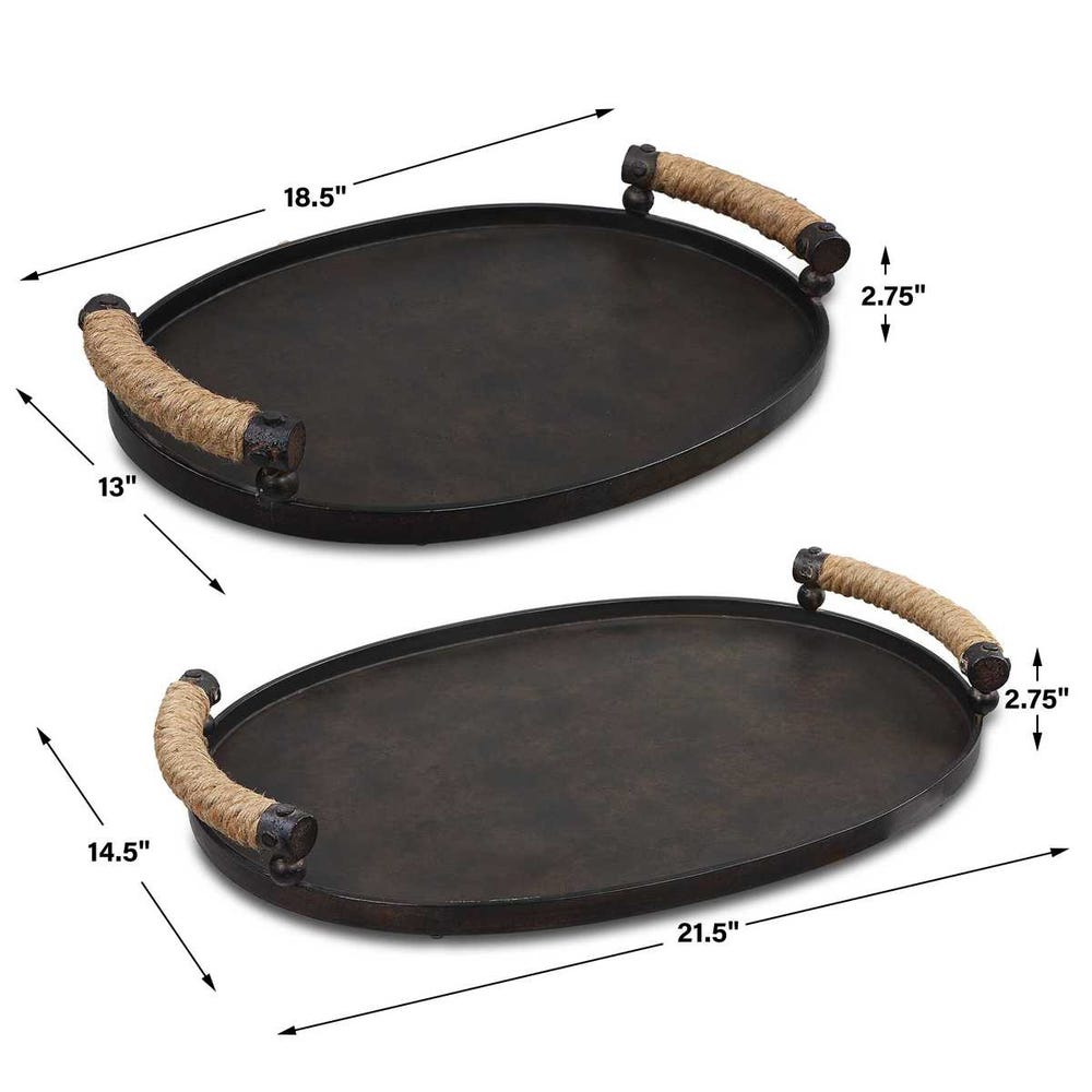 Uttermost Viggo Bronze Trays - Set of 2
