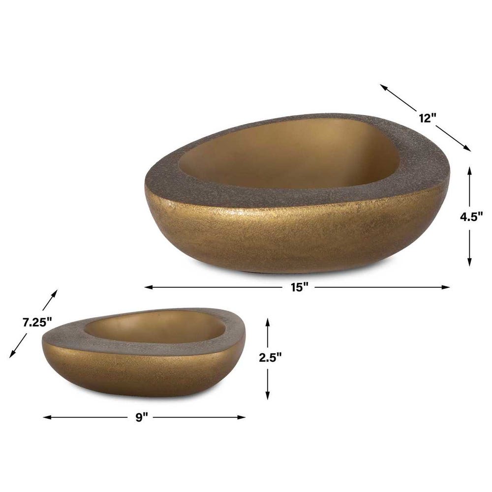 Uttermost Ovate Brass Bowls Set Of 2