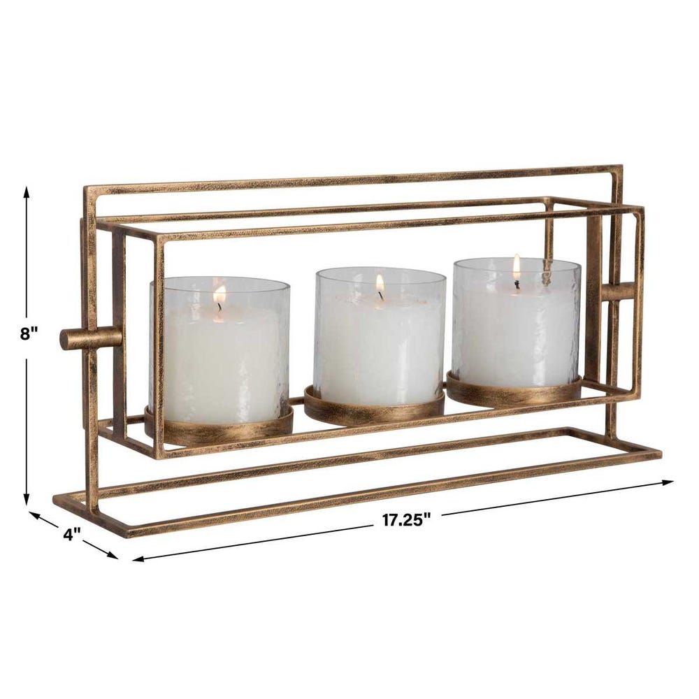 Uttermost Wenman Gold Triple Candleholder