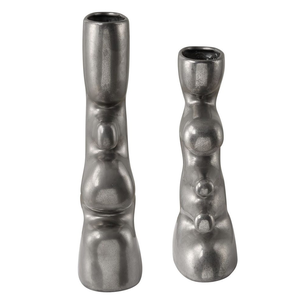 Uttermost Free Flowing Nickel Vases - Set of 2