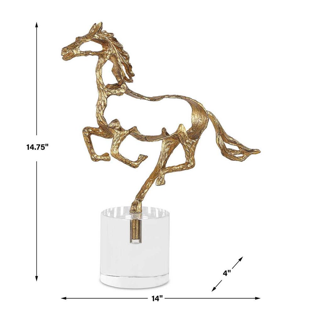 Uttermost Gallop Gold Sculpture