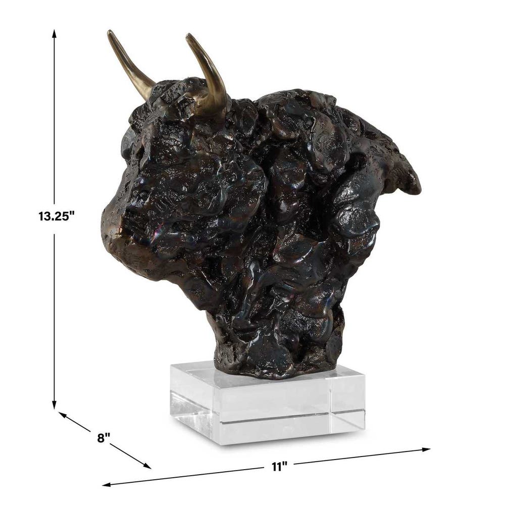 Uttermost Bison Bust Bronze Sculpture