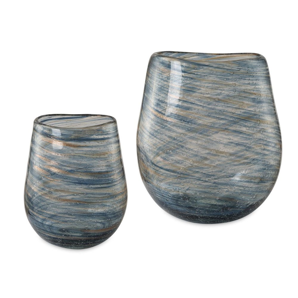 Uttermost Aurora Swirl Glass Vases - Set of 2